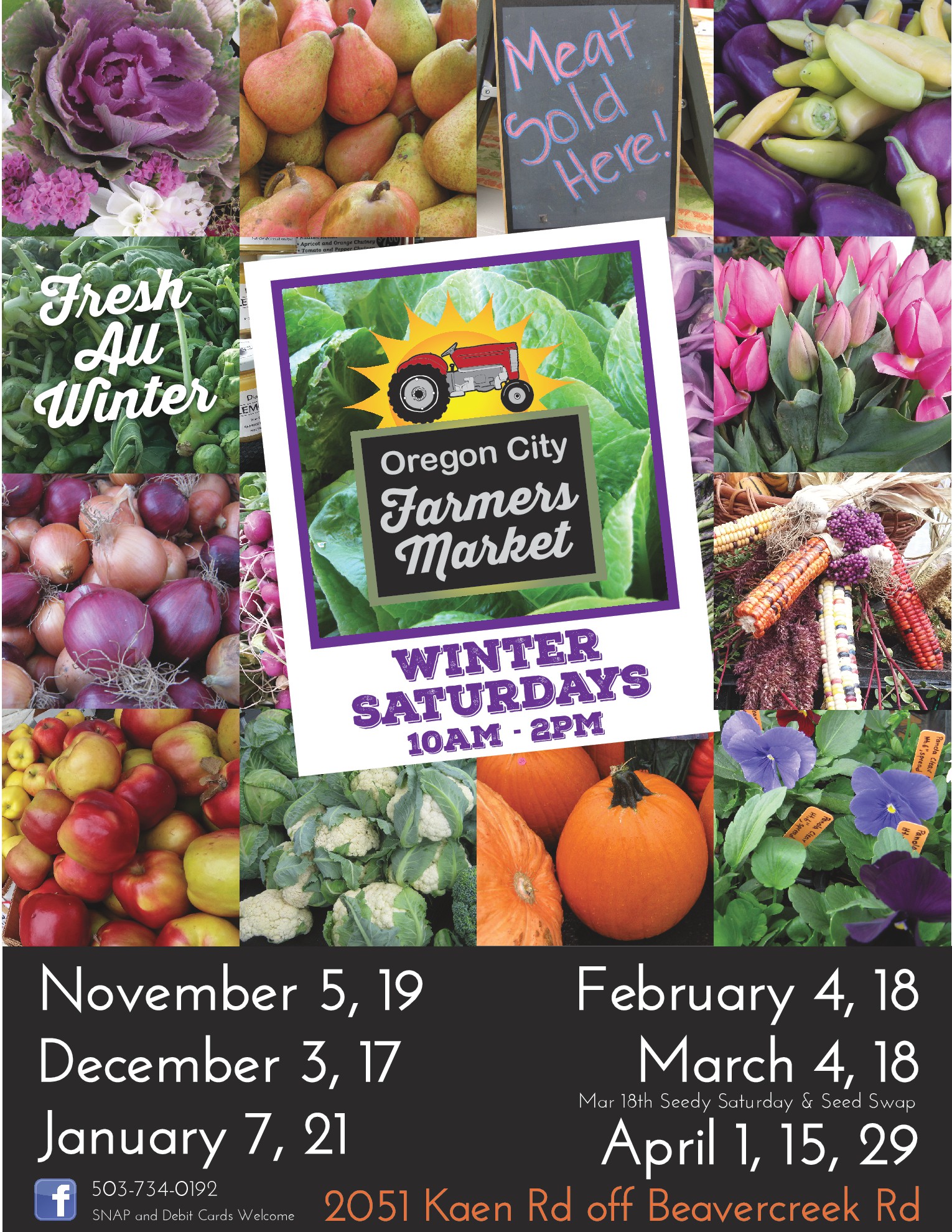 3 'winter' markets left, April, 1st, 15th and 29th. Main Season opens May 6th!